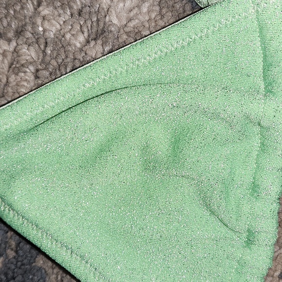Green sparkle string bathing suits top - Picture 2 of 4